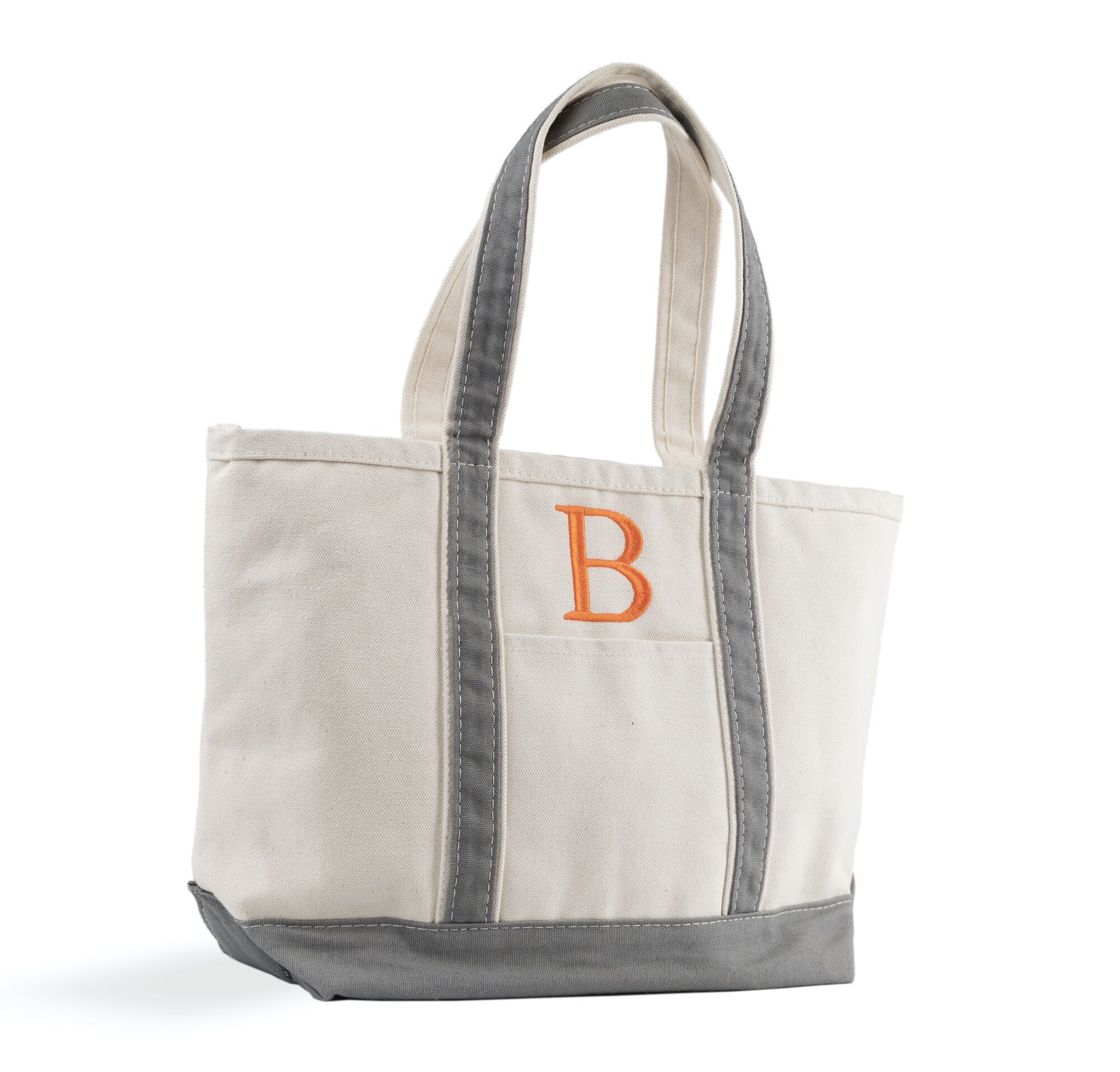 Shoulder bag size of our popular heavyweight canvas Boat Totes, with monogrammed unutuaksm wire ir ograd=se