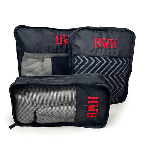 monogrammed packing cubes